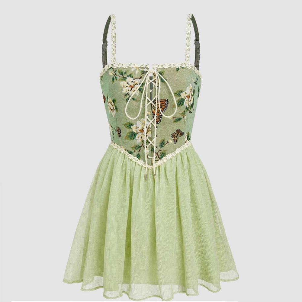 Secret garden mini corset dress